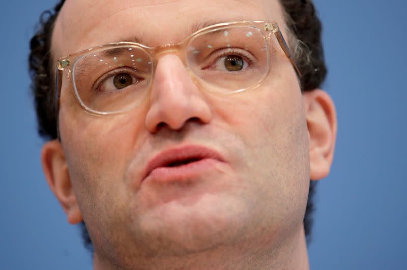 FILE PHOTO: Germany's Health Minister Spahn and Lothar Wieler, the head of RKI hold a news conference on the COVID-19 pandemic in Berlin