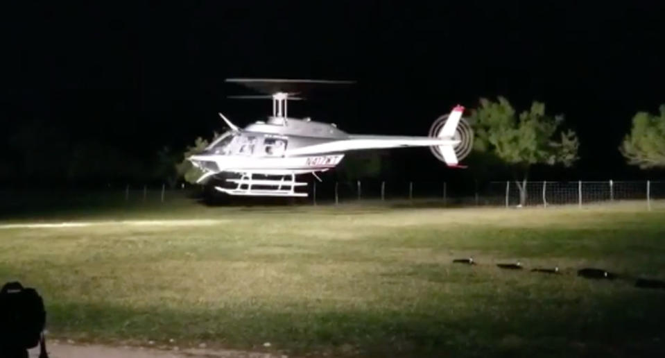 Will Byler and his wife Bailee Ackerman Byler died on Sunday about 12am local time about an hour and a half after leaving their wedding. Pictured is their chopper leaving the ceremony. Source: Jacob Martinez