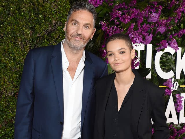 <p>Gilbert Flores/Variety/Getty </p> Ol Parker and Ripley Parker at "Ticket to Paradise" premiere held at the Regency Village Theatre on October 17, 2022 in Los Angeles, California.