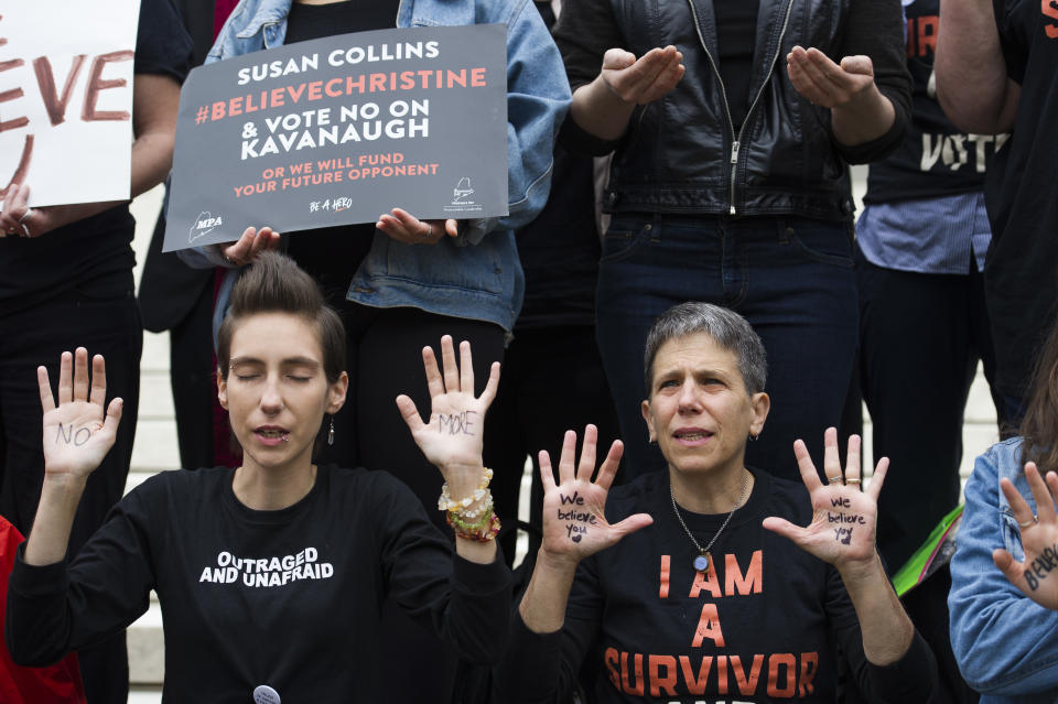 Protesters speak out as Kavanaugh hearing begins