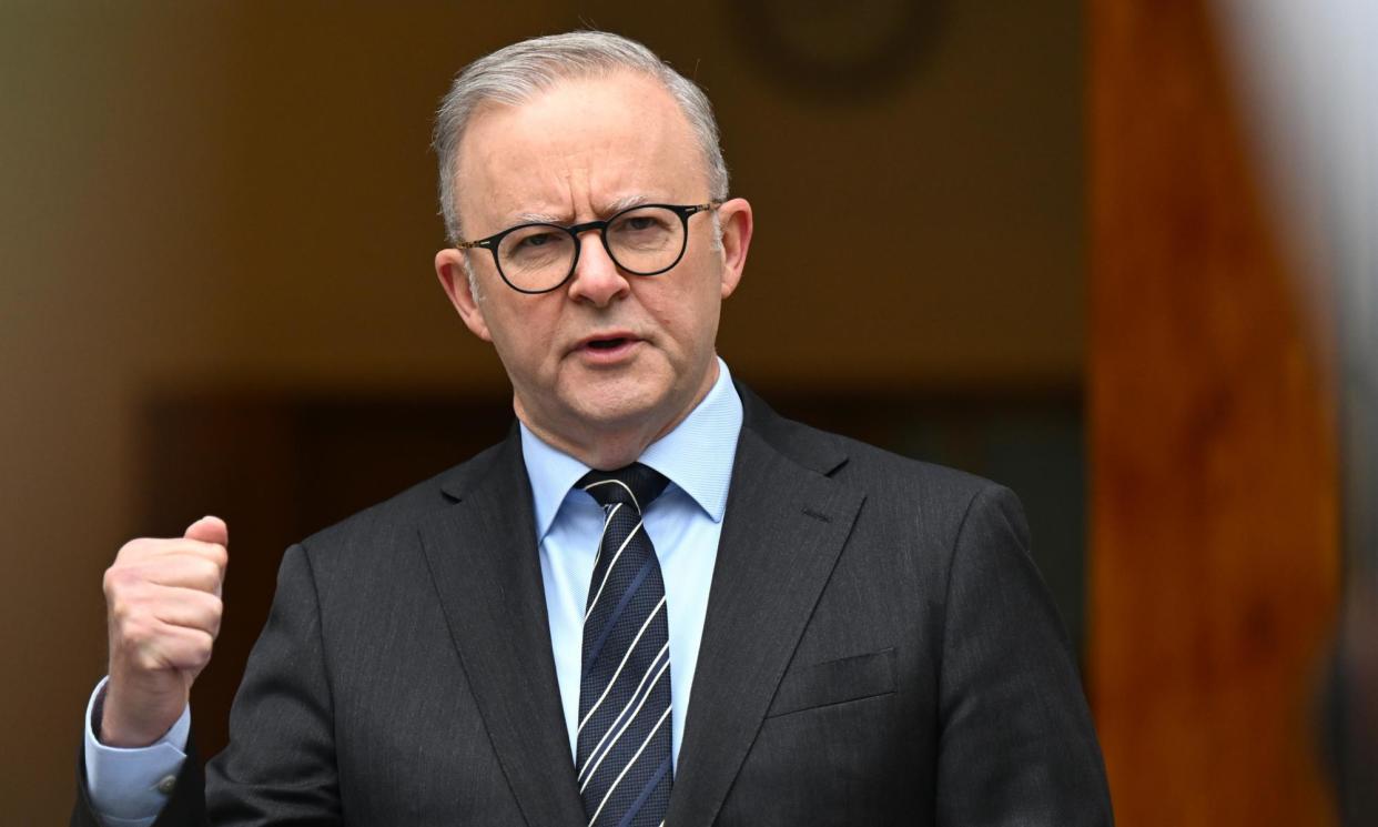 <span>‘Australia can’t afford to sit on the sidelines,’ Anthony Albanese will say to the Queensland Press Club in a speech launching a new green interventionist industry policy.</span><span>Photograph: Lukas Coch/AAP</span>