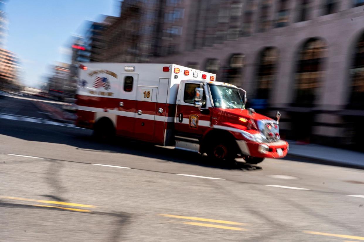 <span>Privately insured Americans paid an average of $129m in surprise ambulance bills between 2013 and 2017.</span><span>Photograph: Stefani Reynolds/AFP/Getty Images</span>