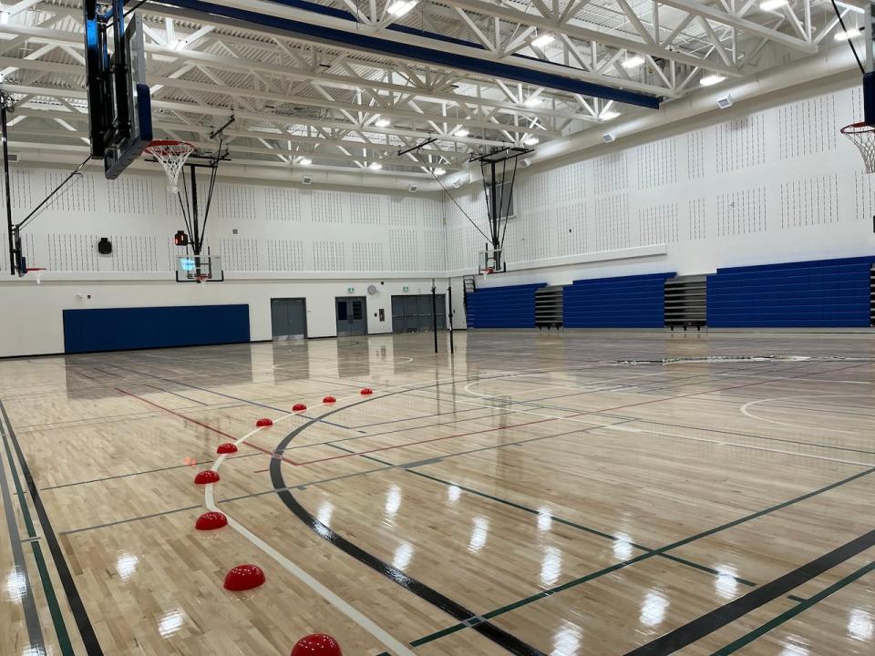 The gymnasium inside the new Calgary North Trail High School.  In its first year, the school will have approximately 1,275-1,300 students.