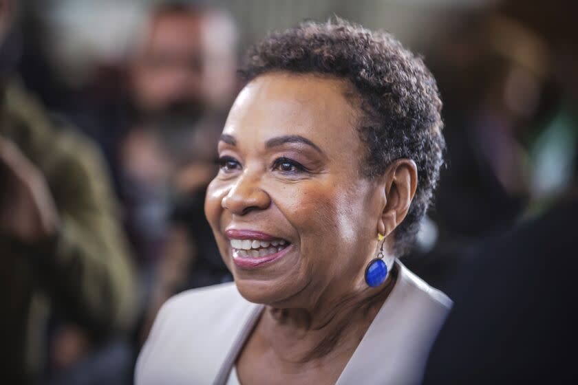 Congresswoman and U.S. Senate candidate Rep. Barbara Lee, D-Calif., meets and greets supporters at her campaign launch rally in Oakland, California on Saturday, Feb. 25, 2023. (Photo by Rahul Lal/Sipa USA)(Sipa via AP Images)