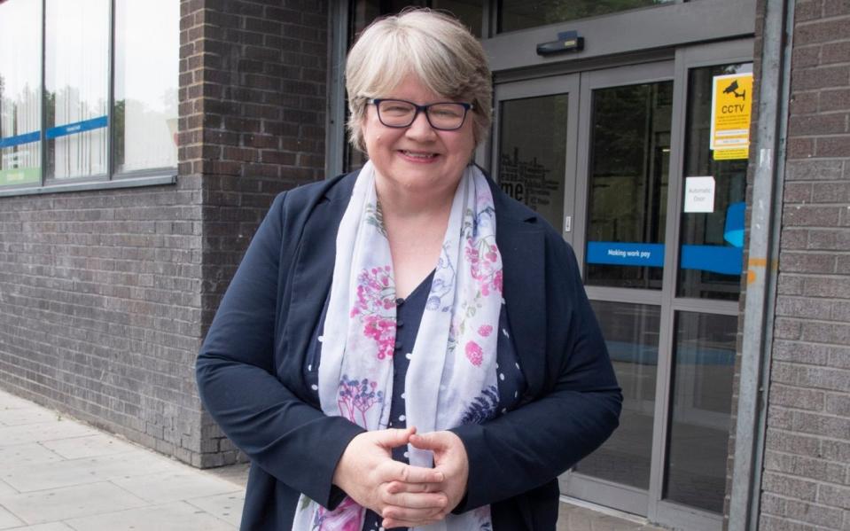 Therese Coffey said the Government was on course to meet a target to get 500,000 claimants into work by the end of June - Jeremy Selwyn/For The Telegraph