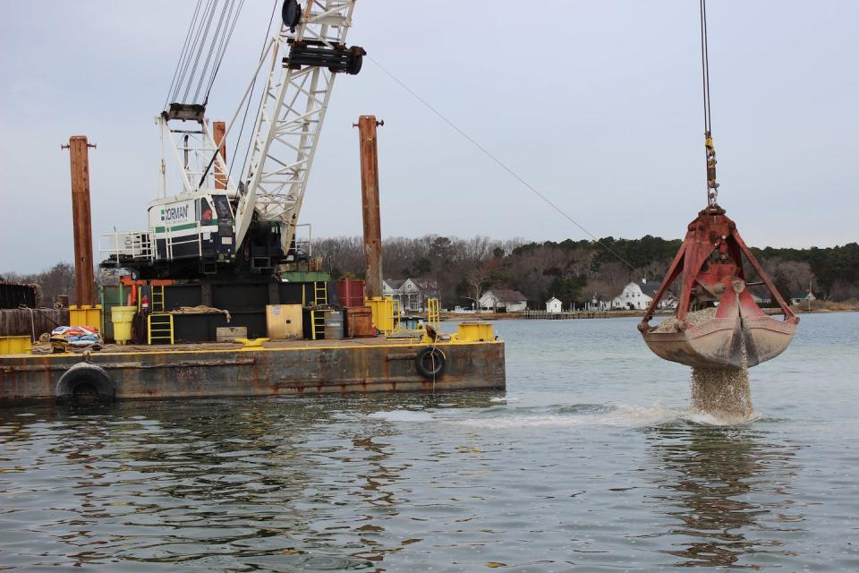 The U.S. Army Corps of Engineers places crushed shells in Maryland’s Tred Avon River as part of efforts to restore the Chesapeake Bay’s historic oyster reefs. After a 2009 NEPA review spotlighted risks associated with the proposed use of disease-resistant imported Chinese oysters, native oysters were used instead. <a href="https://flic.kr/p/QosdpW" rel="nofollow noopener" target="_blank" data-ylk="slk:Sean Fritzges, U.S. Army/Flickr;elm:context_link;itc:0;sec:content-canvas" class="link ">Sean Fritzges, U.S. Army/Flickr</a>