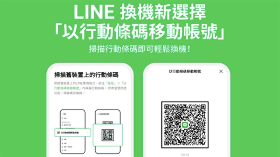 LINE新提供以行動條碼移動帳號的方式。（圖／翻攝自LINE官方Blog）