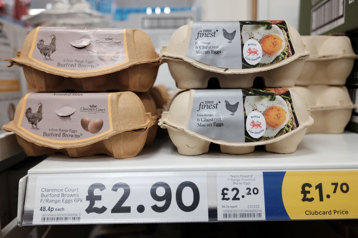 Tesco has joined other supermarkets in limiting purchases of eggs amid supply disruption (Yui Mok/PA) (PA Archive)