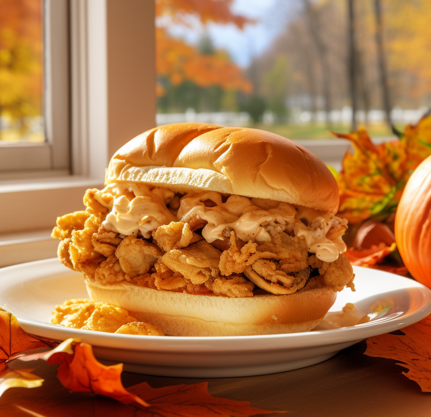 crispy batter and sause in a roll