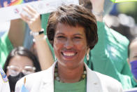 District of Columbia Mayor Muriel Bowser attends a news conference ahead of DC Pride events, Friday, June 10, 2022, in Washington. Bowser is seeking a third term in office. (AP Photo/Jacquelyn Martin)