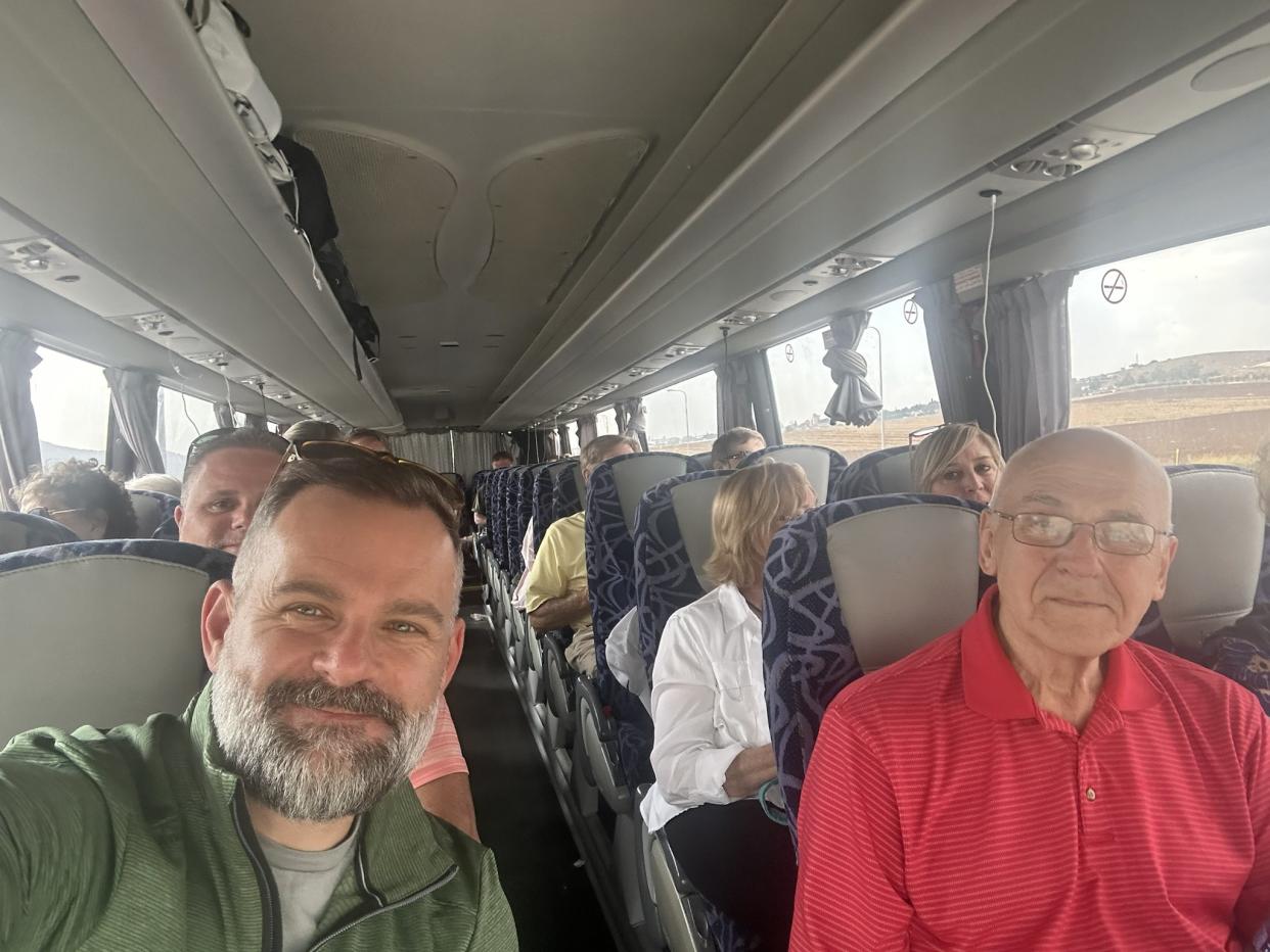 U.S. Rep. Cory Mills, R-New Smyrna Beach, shared this selfie of him helping bring 32 American citizens from warring Israel to Jordan, He announced Thursday that he's helped an additonal 45 leave the country.