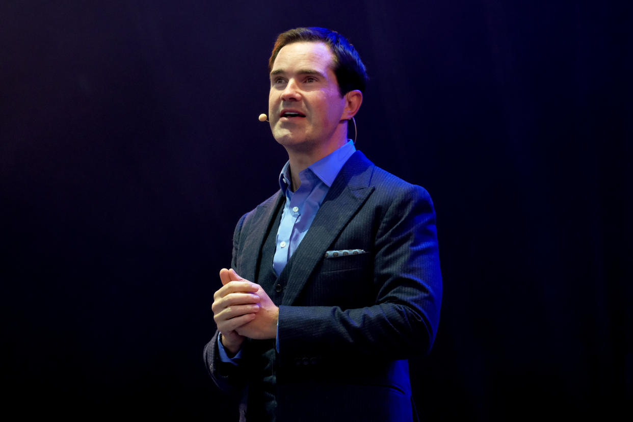 Jimmy Carr will host<em> <span class="caas-xray-inline-tooltip"><span class="caas-xray-inline caas-xray-entity caas-xray-pill rapid-nonanchor-lt" data-entity-id="Art_Trouble" data-ylk="cid:Art_Trouble;pos:1;elmt:wiki;sec:pill-inline-entity;elm:pill-inline-text;itc:1;cat:Movie;" tabindex="0" aria-haspopup="dialog"><a href="https://search.yahoo.com/search?p=Art%20Trouble" data-i13n="cid:Art_Trouble;pos:1;elmt:wiki;sec:pill-inline-entity;elm:pill-inline-text;itc:1;cat:Movie;" tabindex="-1" data-ylk="slk:Art Trouble;cid:Art_Trouble;pos:1;elmt:wiki;sec:pill-inline-entity;elm:pill-inline-text;itc:1;cat:Movie;" class="link ">Art Trouble</a></span></span></em>. (Getty)