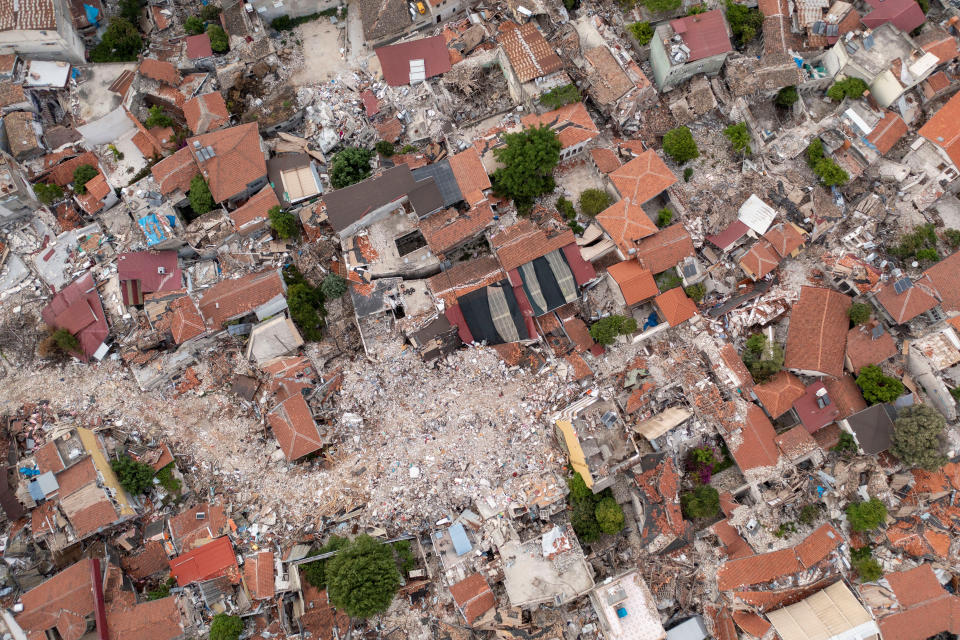 土耳其跟敘利亞今年2月強震，空拍可見當地一片狼籍。圖片來源：REUTERS/Umit Bektas