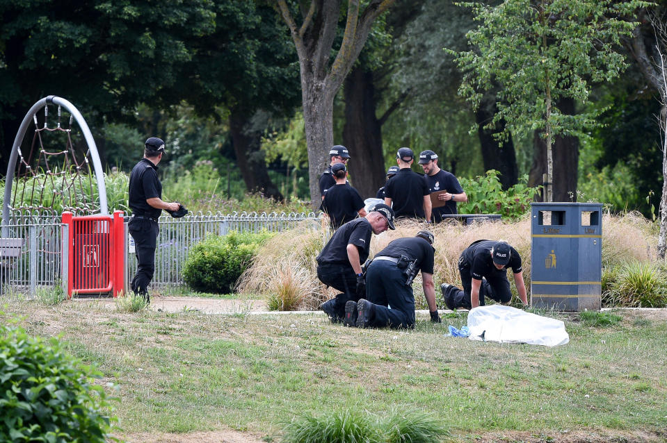 Police and forensics officers investigate the death of Dawn Sturgess after she was poisoned by Novichok (PA Images)