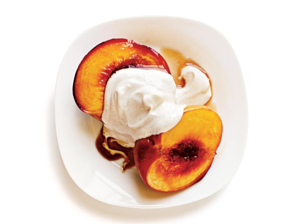 Treat Yourself: Bourbon-Glazed Peaches With Yogurt