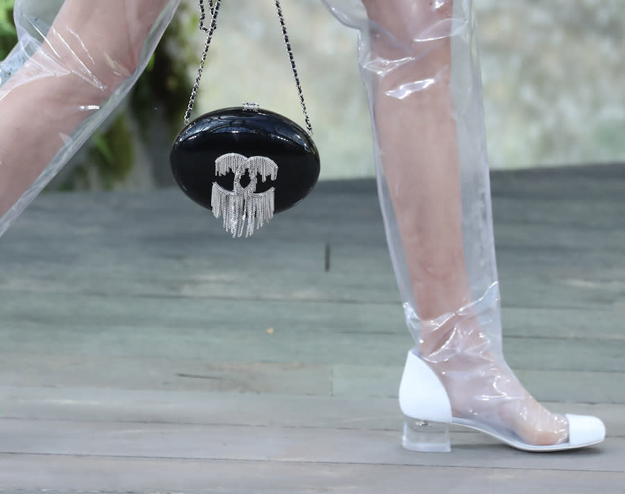 The internet is freaking out over Chanel's clear plastic rain boots