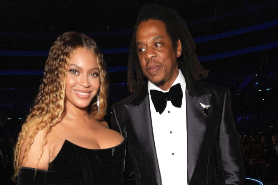 LOS ANGELES, CALIFORNIA - FEBRUARY 05: (L-R) Beyoncé and Jay-Z attend the 65th GRAMMY Awards at Crypto.com Arena on February 05, 2023 in Los Angeles, California. (Photo by Kevin Mazur/Getty Images for The Recording Academy)