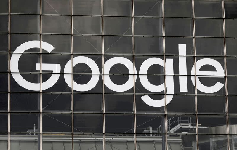 FILE PHOTO: Logo of Google on a building at La Defense