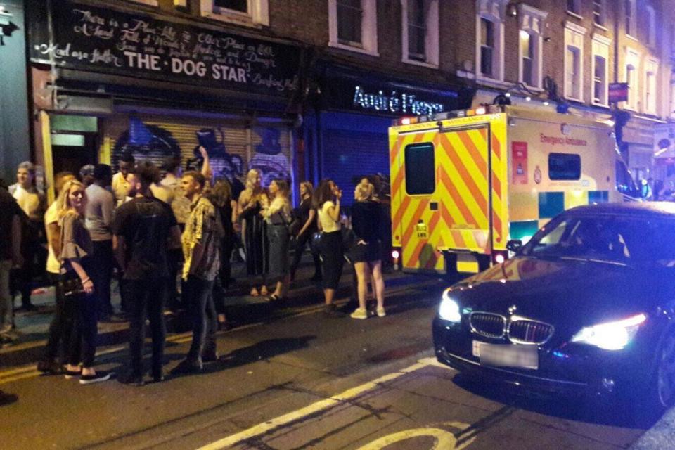 Evacuated: Clubbers were turfed out onto the street following the attack