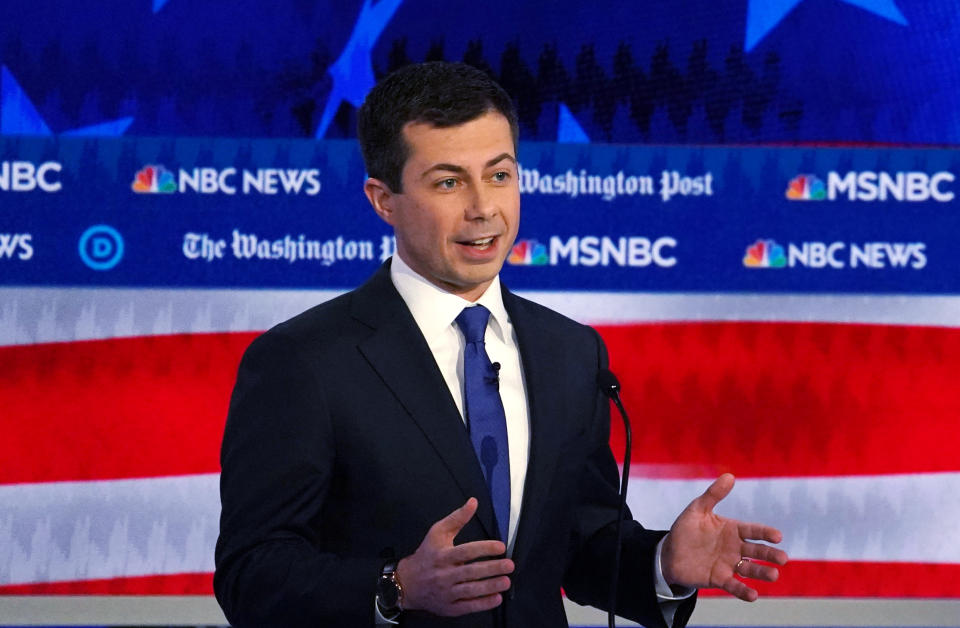 South Bend Mayor Pete Buttigieg speaks during the U.S. Democratic presidential candidates debate at the Tyler Perry Studios in Atlanta, Georgia, U.S. November 20, 2019.  (Photo: Brendan McDermid/Reuters)