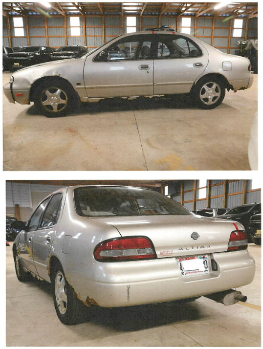 Police ask public to search security footage on Feb. 19 for a 1997 four-door Nissan Altima, biege in color, bearing Wisconsin registration beginning with 