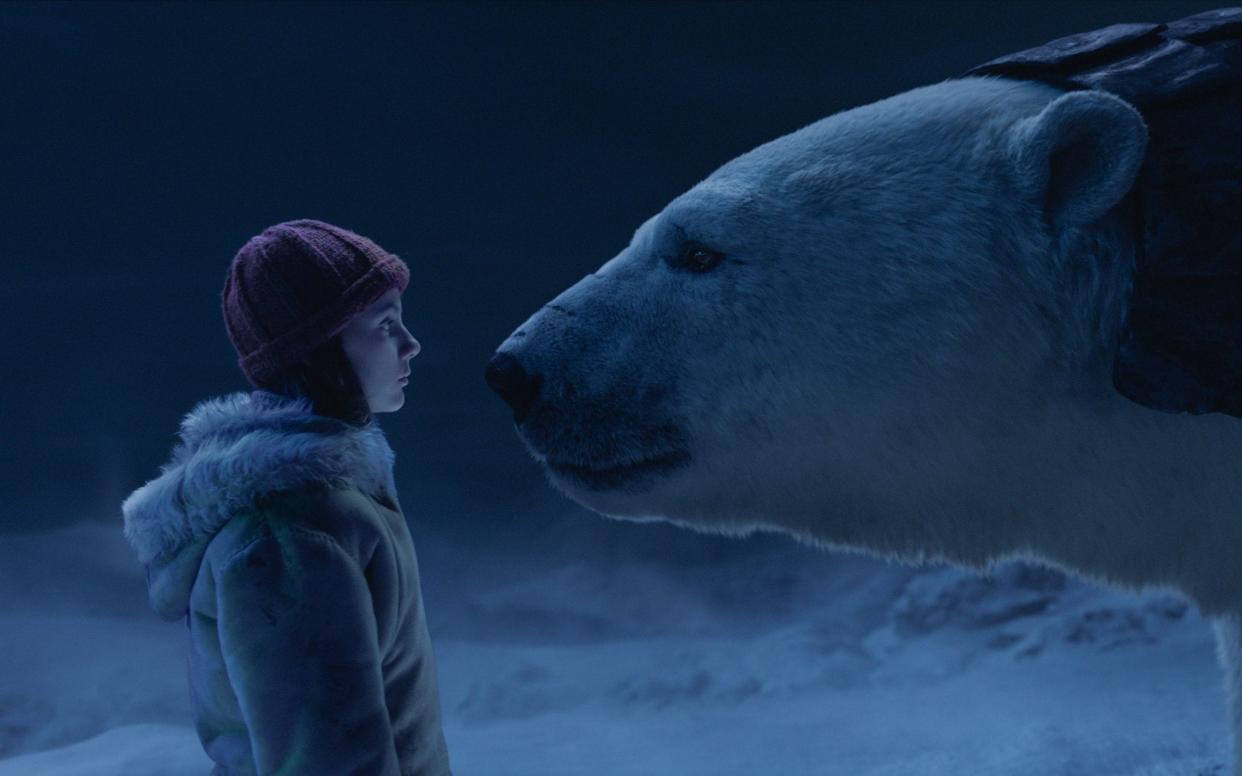 Lyra Belacqua and Iorek Byrnison in the BBC's His Dark Materials, written by Sir Philip