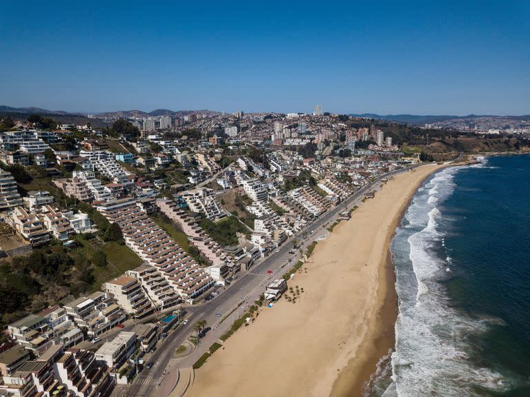 Vista aérea del balneario de Reñaca