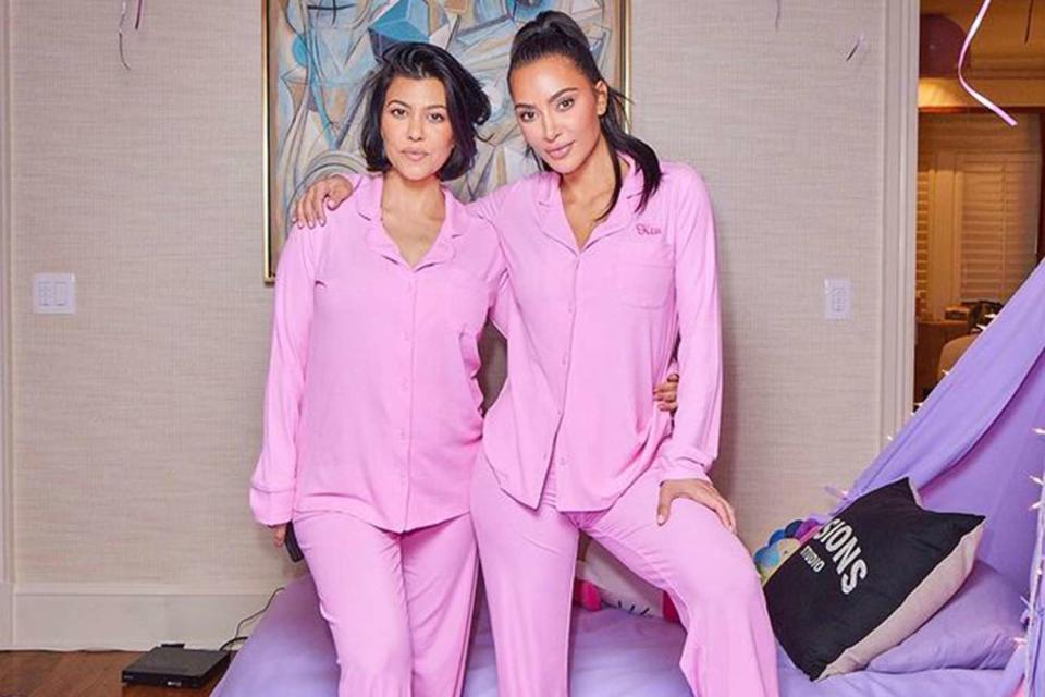 <p>Kim Kardashian/Instagram</p> Kim and Kourtney Kardashian at North West