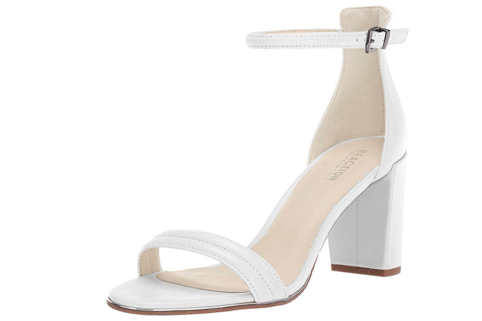 white sandals, heels, platform, kenneth cole