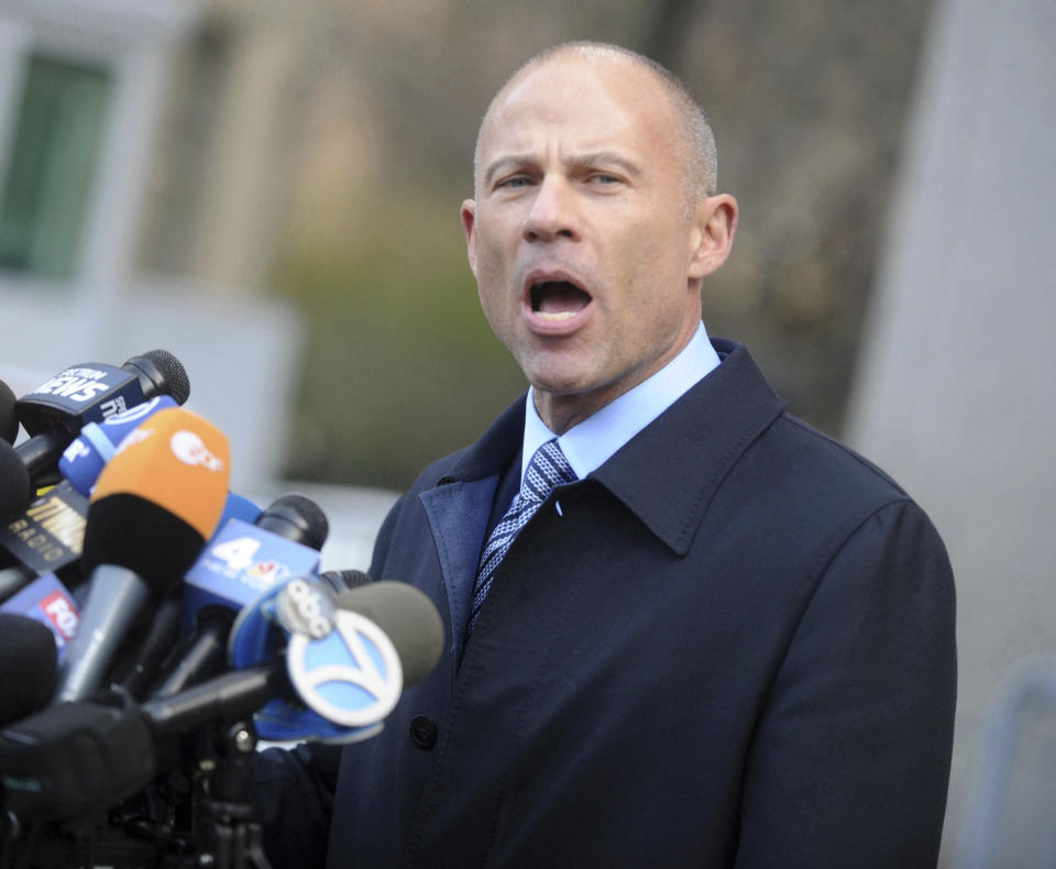 FEBRUARY 11, 2020: Michael Avenatti announced that he would not testify in court during his forthcoming Nike extortion trial in New York. - JANUARY 15, 2020: Michael Avenatti arrested by Internal Revenue Service (IRS) federal agents in California on general charges of bail violations and new specific allegations that he scammed a client out of $840,000. - MAY 28, 2019: Michael Avenatti pleads not guilty in federal court in New York City to all charges of theft, extortion, embezzlement and fraud in the Stormy Daniels and Nike, Inc. cases described below. - MARCH 26, 2019: Federal prosecutors in Manhattan, NYC and Los Angeles, CA charged celebrity attorney Michael Avenatti nearly simultaneously in two criminal cases on Monday, March 25, 2019. These complaints allege that Avenatti attempted to extort more than $20 million from Nike, Inc. and that he committed wire fraud and bank fraud. - File Photo by: zz/Dennis Van Tine/STAR MAX/IPx 2018 4/16/18 Michael Avenatti holds a press conference at the Federal Courthouse in New York City following the hearing for President Donald Trump's lawyer, Michael Cohen, at the US District Court for the Southern District of New York State. (NYC)