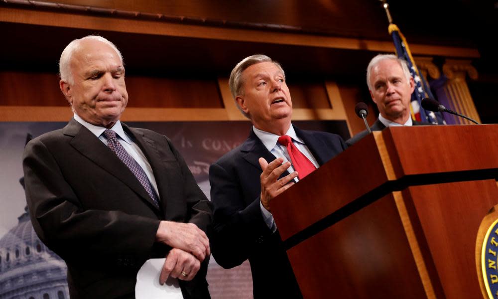 Lindsey Graham, center, called the healthcare bill a ‘disaster’.