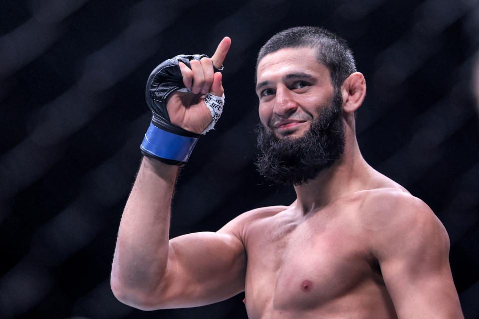 Khamzat Chimaev at UFC 294. (Photo by GIUSEPPE CACACE/AFP via Getty Images)