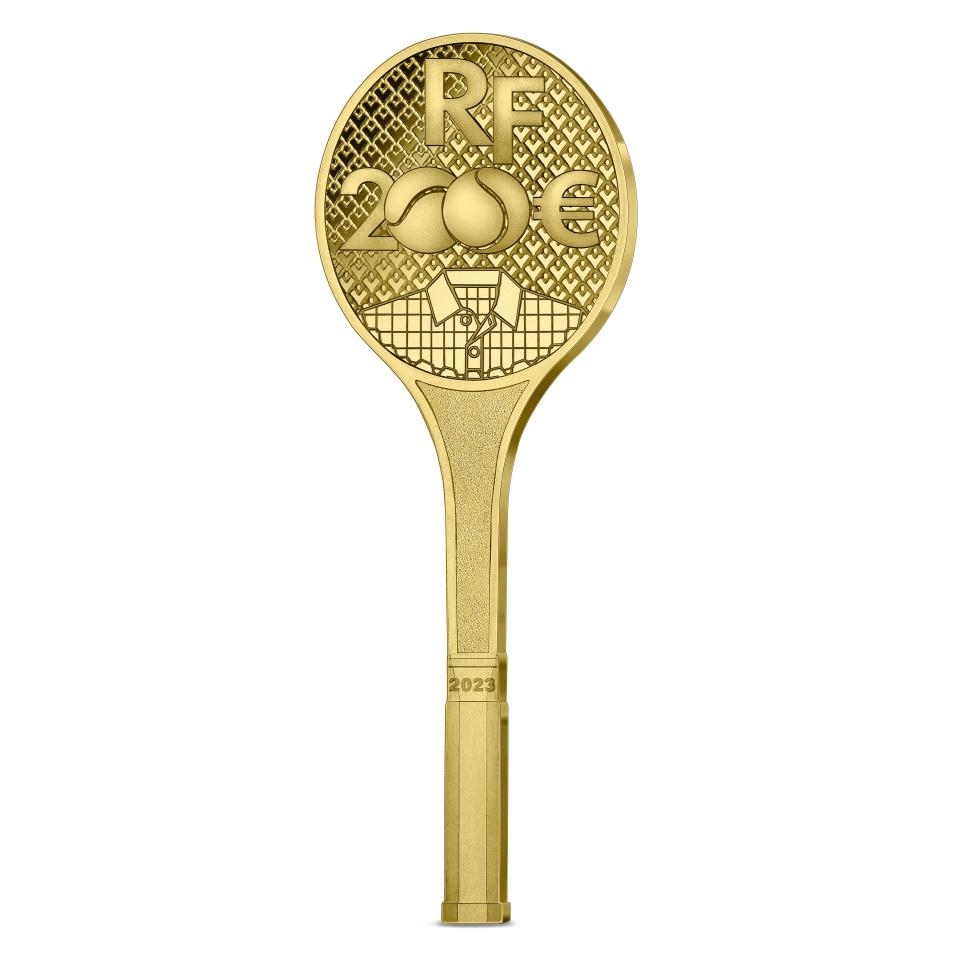 A racket-shaped coin by La Monnaie de Paris for Lacoste.