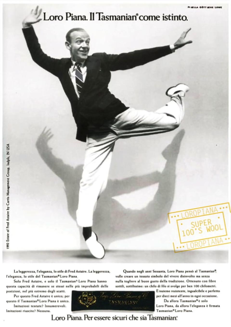 fred astaire in ad for loro piana