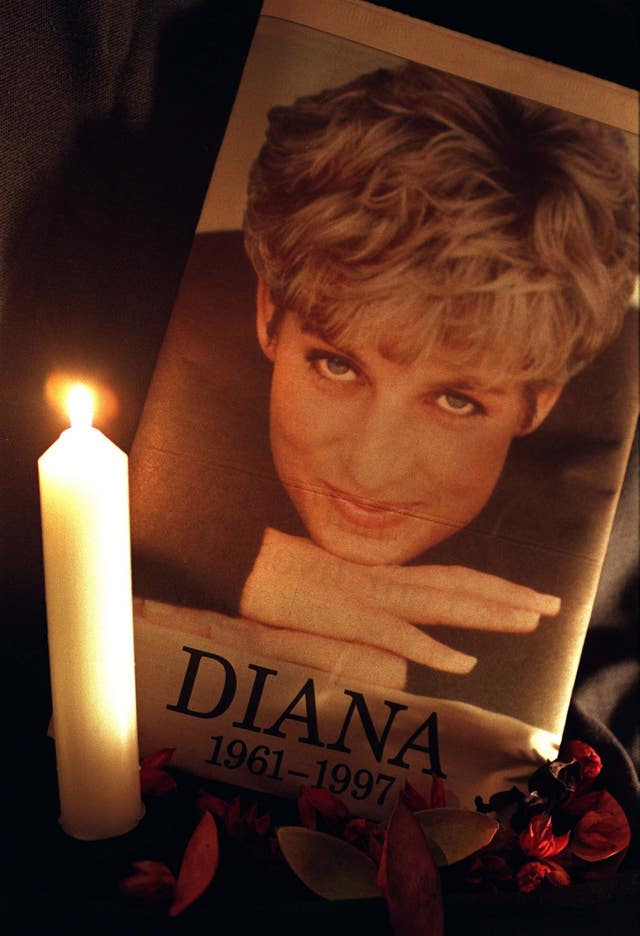 A tribute to Diana, Princess of Wales in York after it was announced Sir Elton John would sing Candle in the Wind at her funeral (PA)s