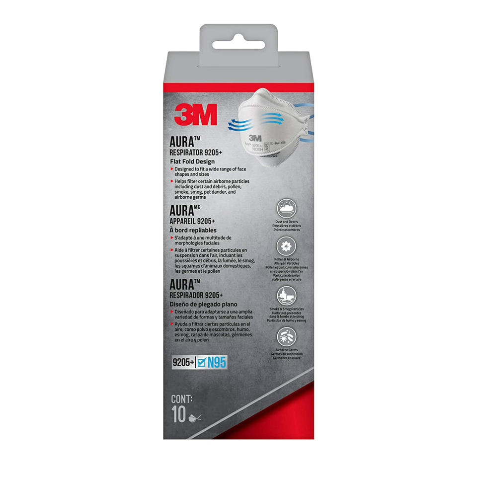 3M Aura N95 Particulate Respirator Mask, 10-Pack