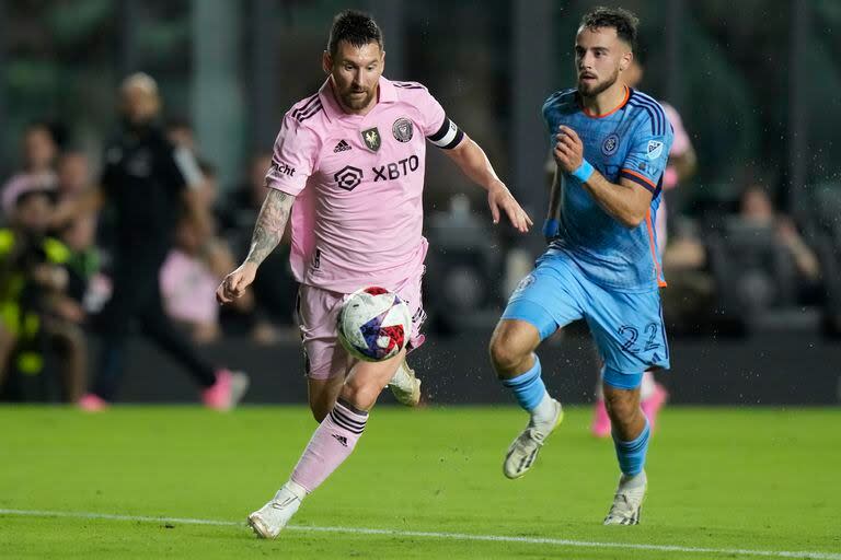 Lionel Messi en pleno partido de Inter Miami (AP Foto/Lynne Sladky)