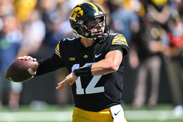 ESPN calls Iowa Hawkeyes' QB situation one of the most intriguing in the  nation - Yahoo Sports