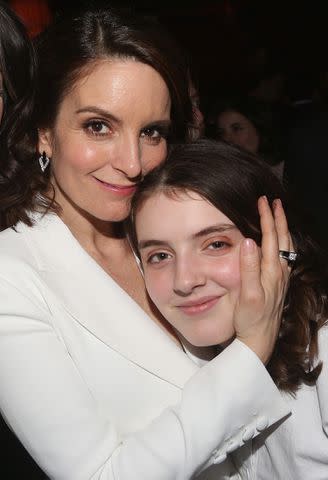 <p>Bruce Glikas/FilmMagic</p> Tina Fey and daughter Alice at the opening night for the Broadway musical 'Mean Girls.'