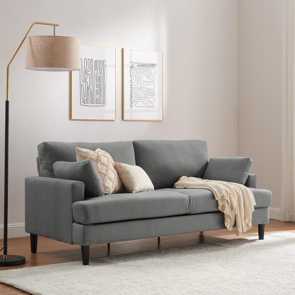 <p><a href="https://go.redirectingat.com?id=74968X1596630&url=https%3A%2F%2Fwww.walmart.com%2Fip%2FPositano-Mid-Modern-Sofa-Smoke-Grey%2F434315010&sref=https%3A%2F%2Fwww.bestproducts.com%2Fhome%2Fg43806197%2Fbest-walmart-deals-sales-may-2023%2F" rel="nofollow noopener" target="_blank" data-ylk="slk:Shop Now;elm:context_link;itc:0;sec:content-canvas" class="link ">Shop Now</a></p><p>Positano Mid-Century Modern Sofa</p><p>$300.00</p><p>walmart.com</p>