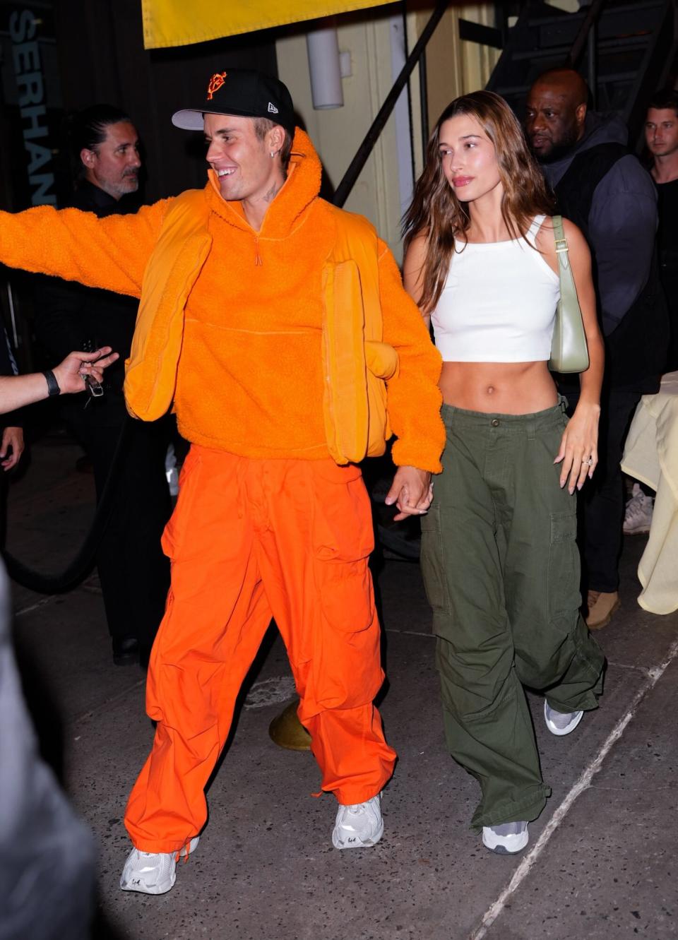 Hailey Bieber Wearing Justin's Pants