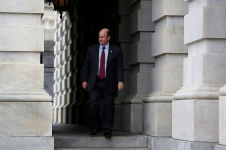 U.S. Senator Chris Coons (D-DE) departs from the Capitol Building for a briefing on North Korea at the White House, in Washington, U.S., April 26, 2017. REUTERS/Aaron P. Bernstein