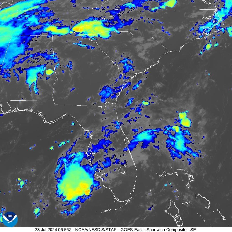 Radar shows conditions in and around Florida 6:30 a.m. July 23, 2024.