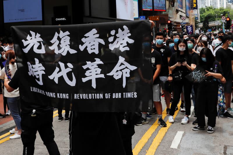 Anti-government protesters march again Beijing's plans to impose national security legislation in Hong Kong