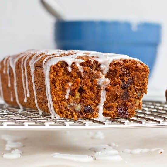 <strong>Get the <a href="http://ohsheglows.com/2011/04/20/whole-grain-vegan-carrot-cake-loaf-with-lemon-glaze/">Whole Grain Vegan Carrot Cake Loaf With Lemon Glaze recipe</a>&nbsp;from Oh She Glows</strong>