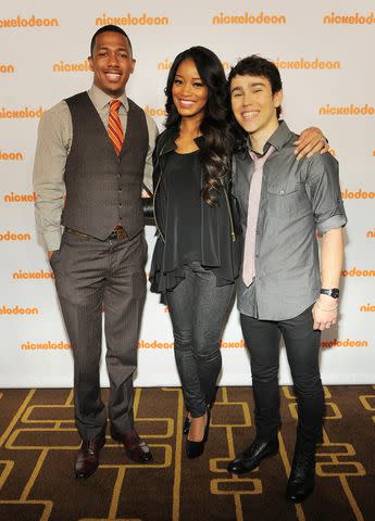 <p>Larry Busacca/Getty</p> Nick Cannon and actors Keke Palmer and Max Schneider attend the Nickelodeon Upfront presentation at Rose Theater, Jazz at Lincoln Center on March 14, 2012 in New York City