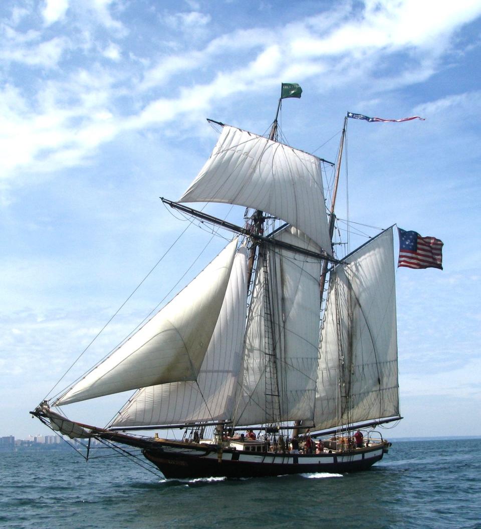 The Lynx is one of three tall ships scheduled to appear at Sail Portsmouth’s Parade of Sail on Thursday, Aug. 11, and participate in the festival Aug. 12 to 14. The vessel is a topsail schooner that is a replica of the Baltimore designed and built American privateers that were so successful against British merchant ships in the War of 1812.