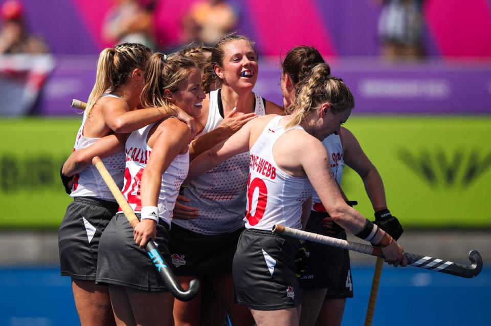 England eased past Wales to book a semi-final place in the women’s hockey (Isaac Parkin/PA) (PA Wire)