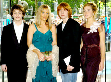 Daniel Radcliffe , J.K. Rowling , Rupert Grint and Emma Watson at the London premiere of Warner Brothers' Harry Potter and the Prisoner of Azkaban