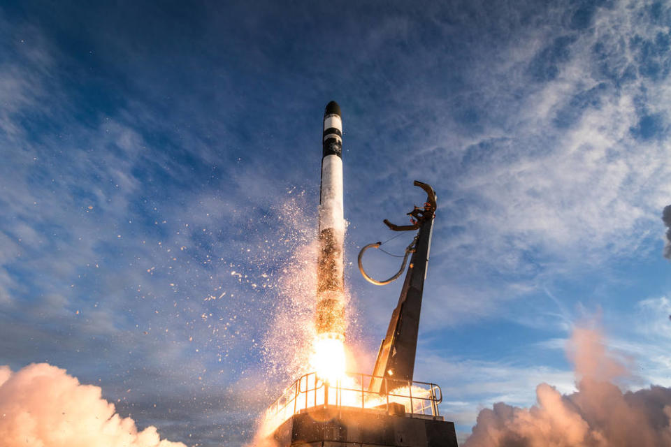 <div class="inline-image__caption"><p>Rocket Lab's Electron rocket lifts off from Launch Complex 1 for the NASA ELaNa19 mission.</p></div> <div class="inline-image__credit">Trevor Mahlmann/Rocket Lab</div>